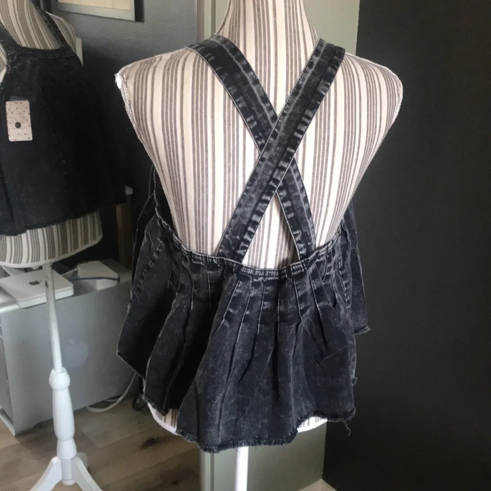 🛑 1 hour sale. Free People, M, pleated baby doll denim - Picture 5 of 11